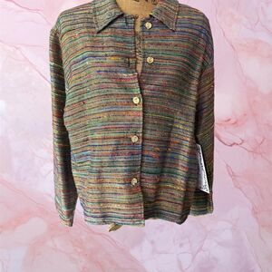 Deadstock NWT Tantrums Collection Vintage 90s Silk button blouse